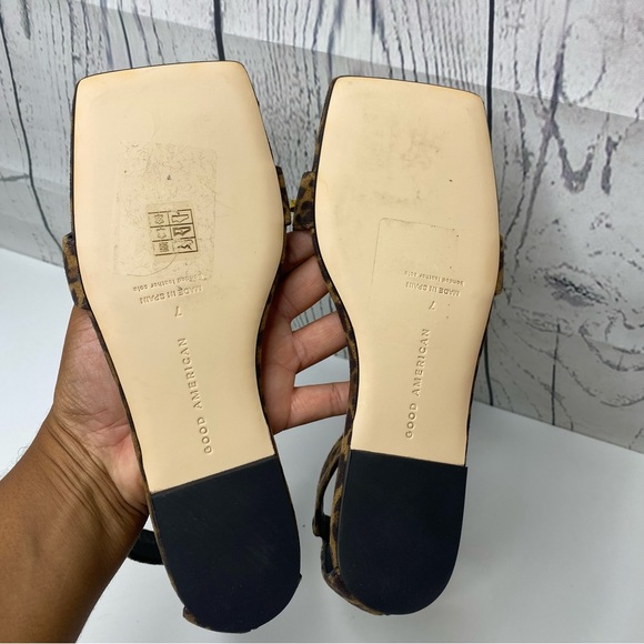 Good American Ankle Strap Leopard Sandals size 7 - Picture 9 of 11